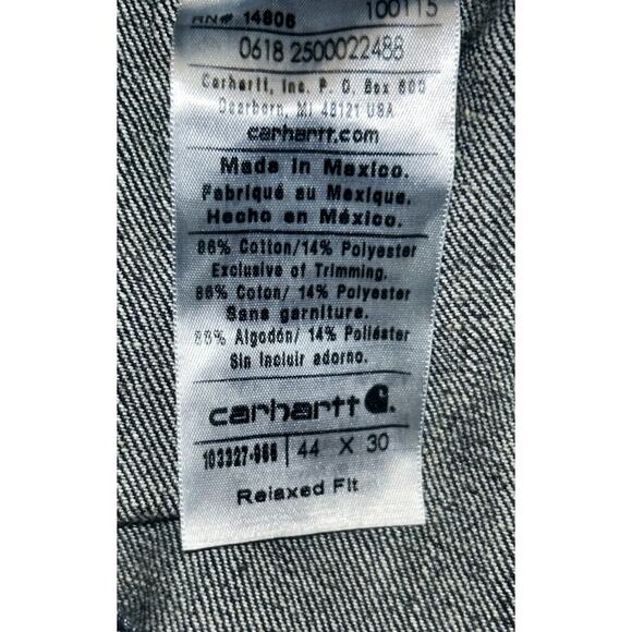 Carhartt Relaxed Fit Dark Wash Work Jeans 44X30 - Picture 6 of 6